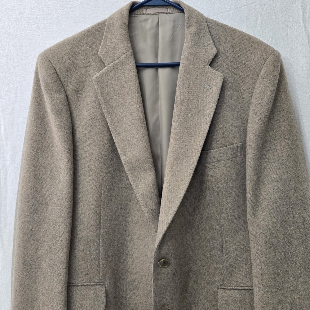 Vtg Macy's Cali Club Room 43R Wool Camel‎ Hair Blazer Suit Jacket Sport Coat